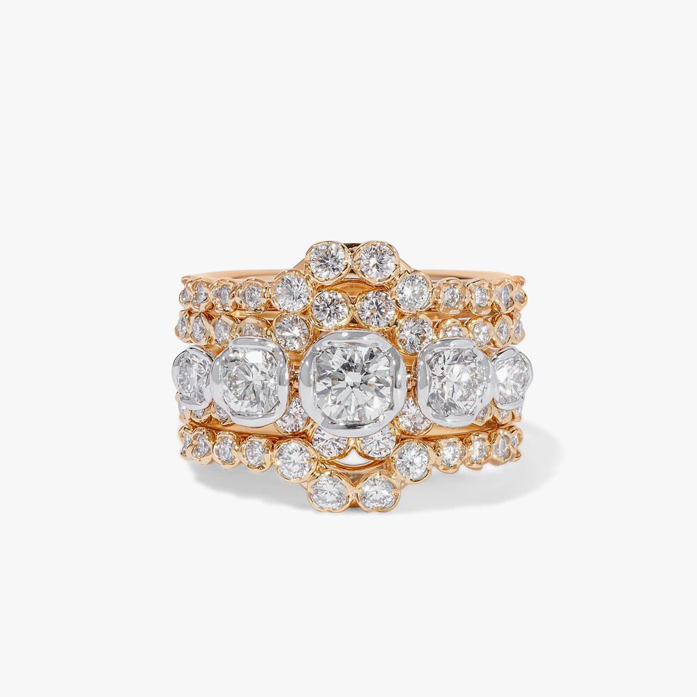 Marguerite 18ct Yellow Gold Diamond Ring Stack | Annoushka jewelley